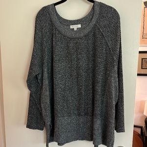Anthropologie Eri & Ali heathered gray sweater size 2X